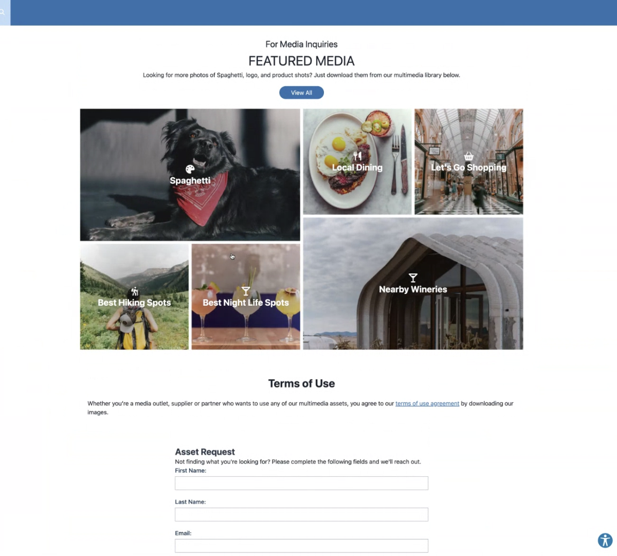 Simpleview DAM powered by Cloudinary - Asset Collection - Media Request