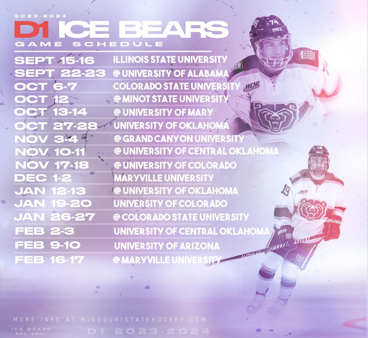 Ice Bears 2023 Schedule