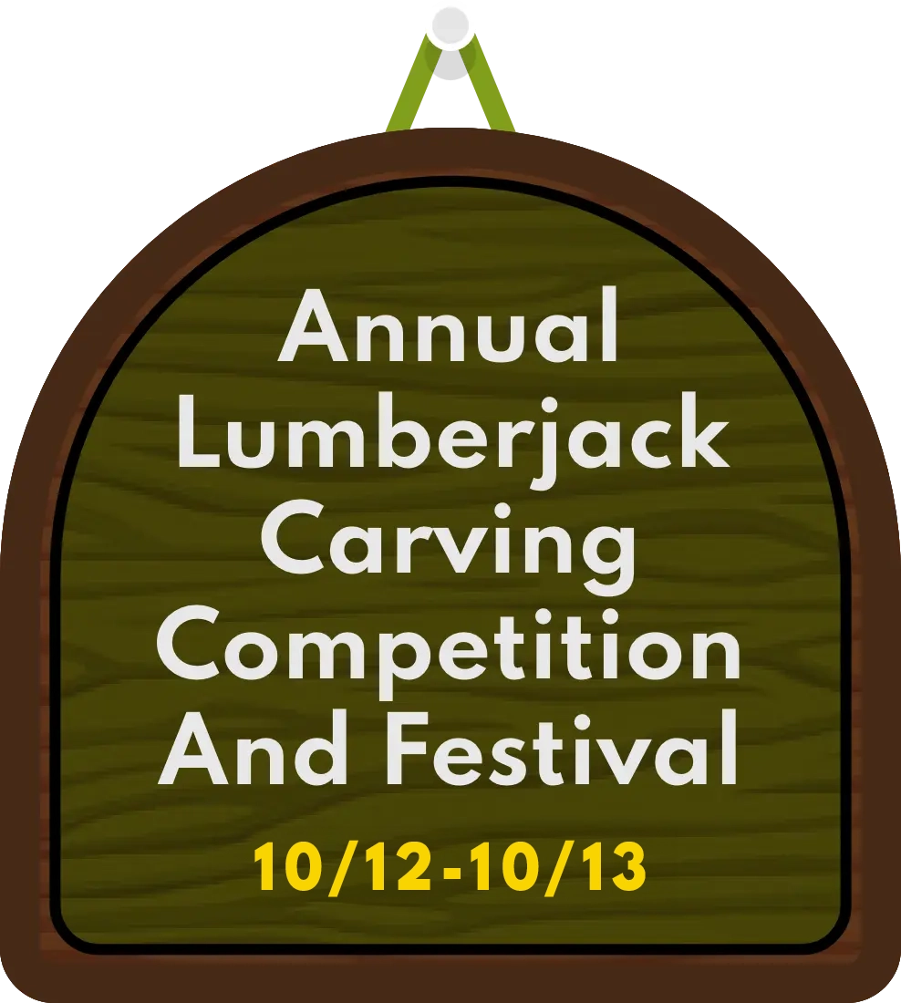 sign lumberjack carving