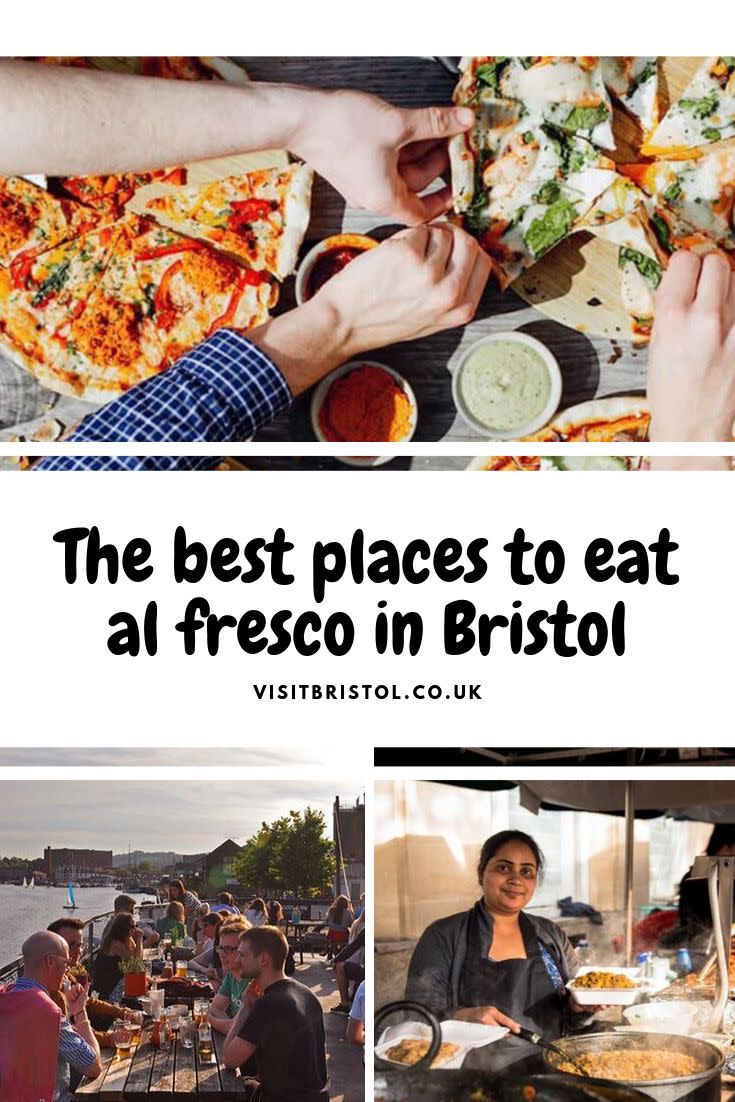A Pinterest image for Al Fresco dining in Bristol - Credit Visit Bristol