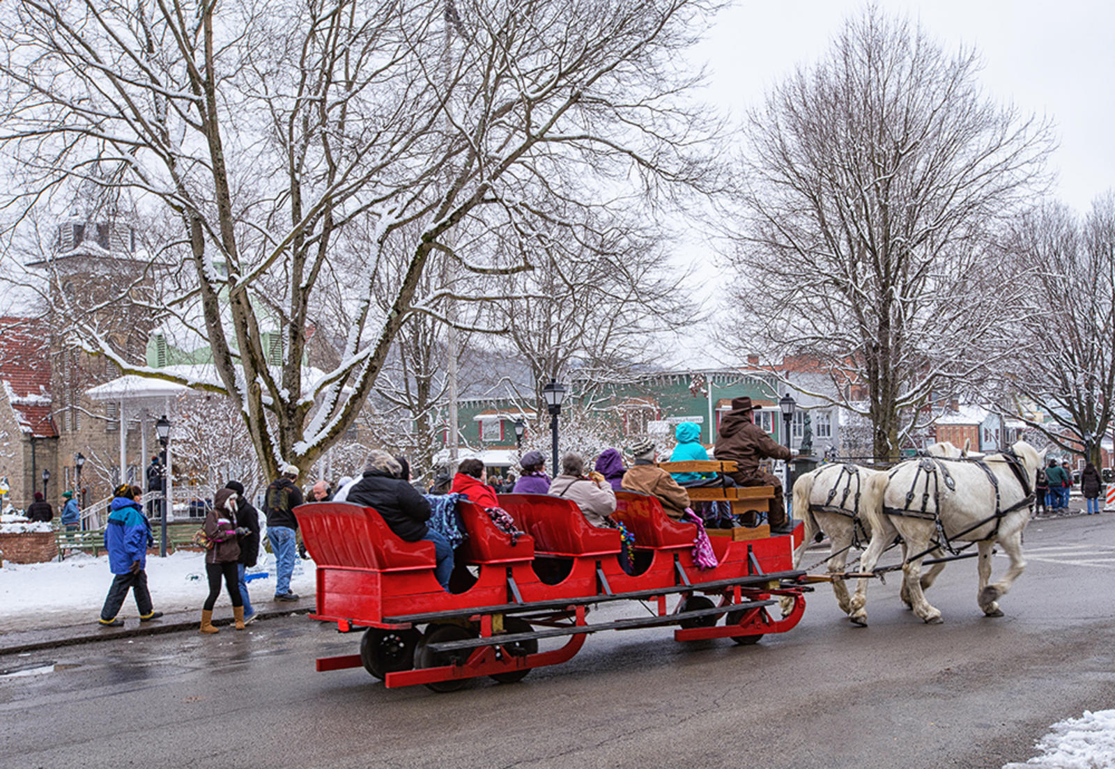 Carriage rides around Ligonier are a popular option at Ice Fest.