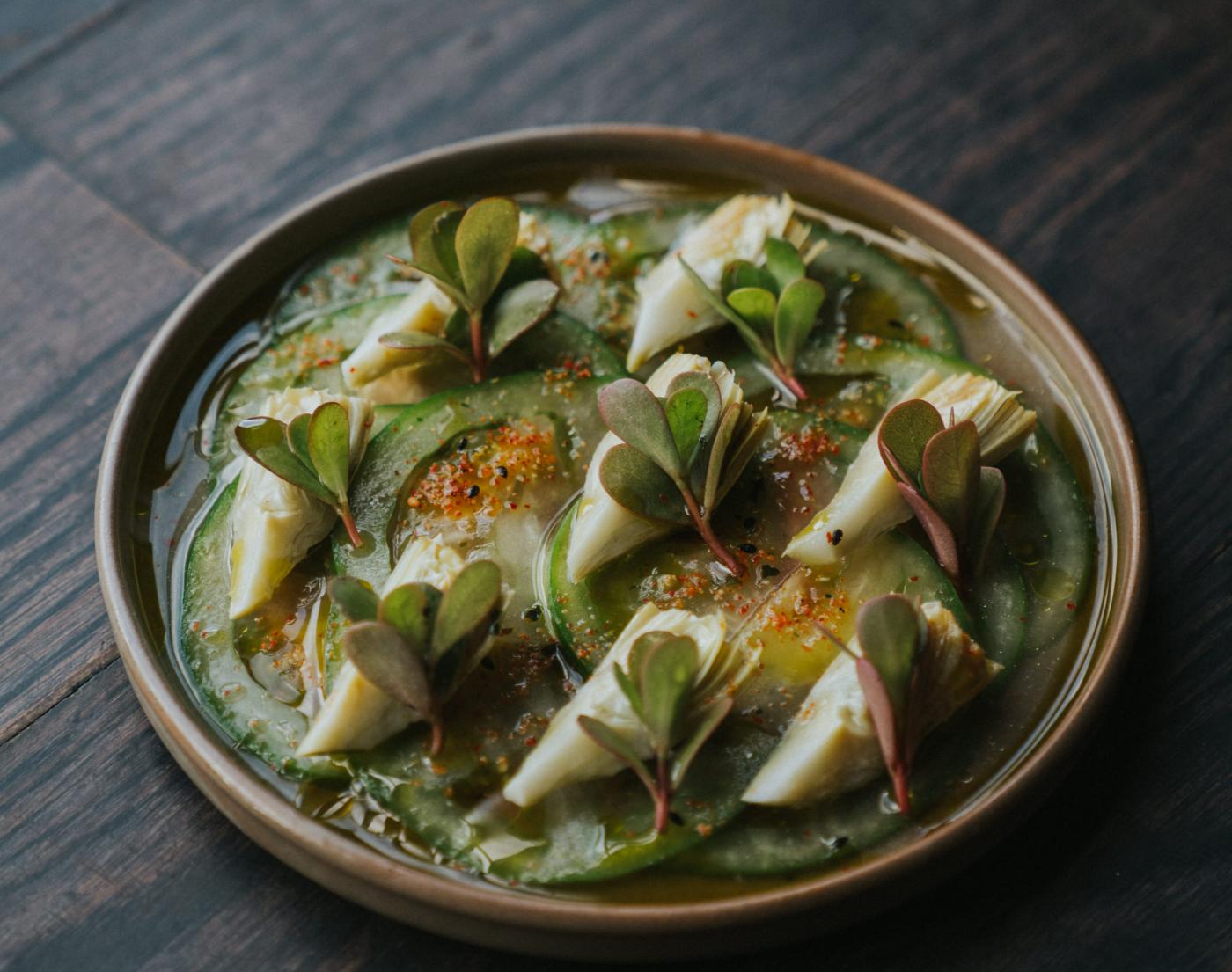 A dish of artichokes from the garden at Sherwood.