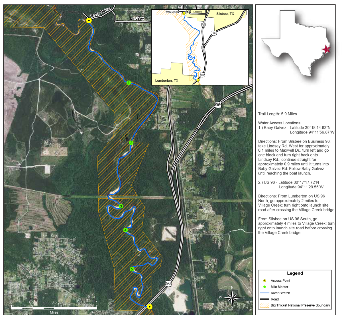 Village Creek Paddle Map
