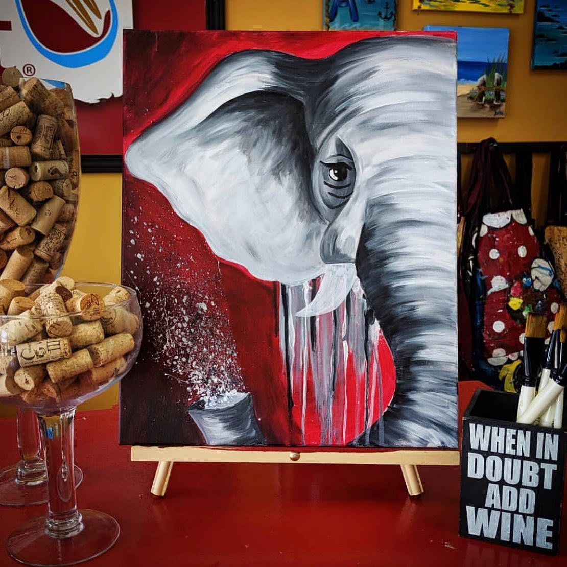 Painting with a Twist Elephant Canvas