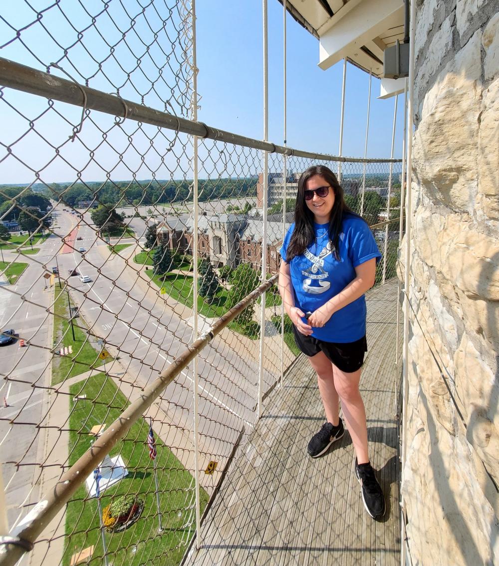 Maria tours the Water Tower