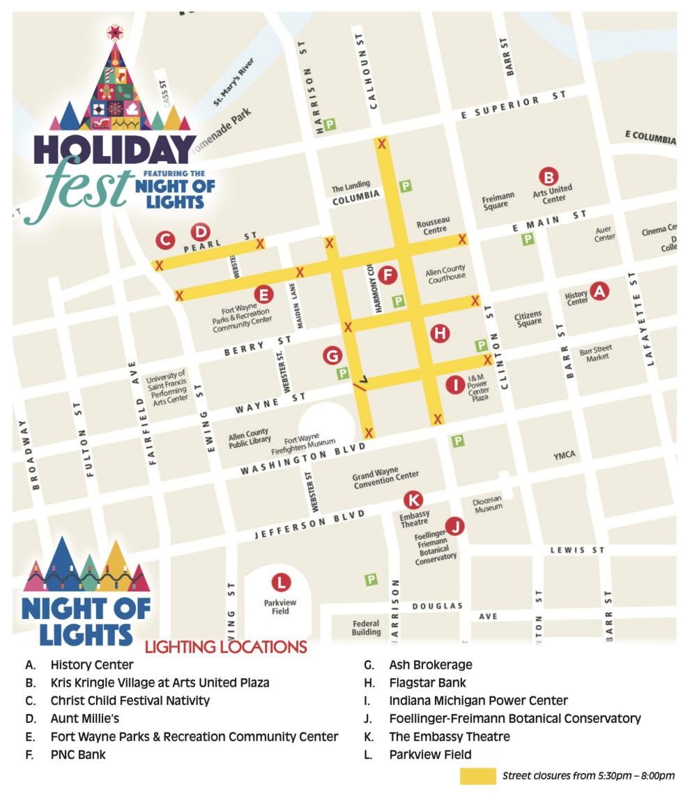Night of Lights Location Map