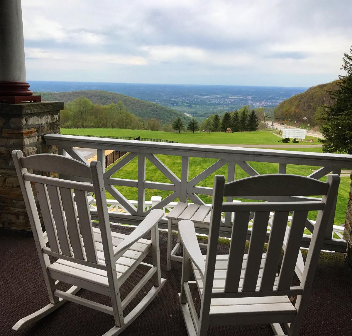 View from the porch at The Historic Summit Inn