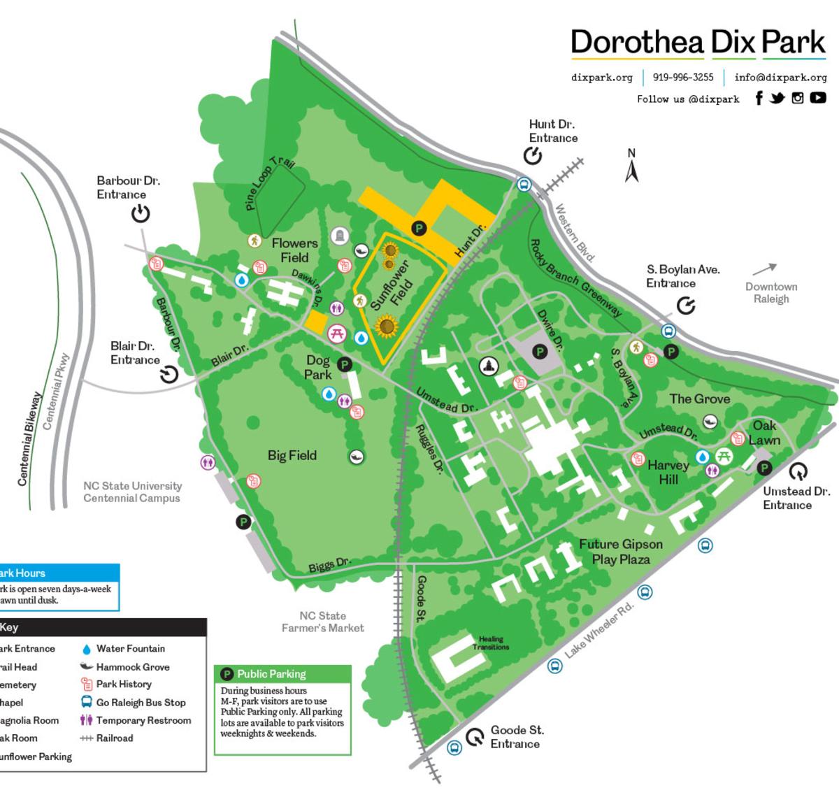 Dix Park Sunflower Map 2021