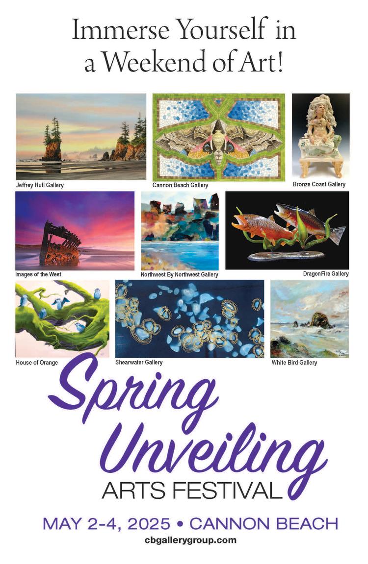 Postcard for the Spring Unveiling Arts Festival in Cannon Beach.
