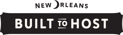 Built to Host New Orleans Cobrand Logo Horizontal 1 Logo - White on Black