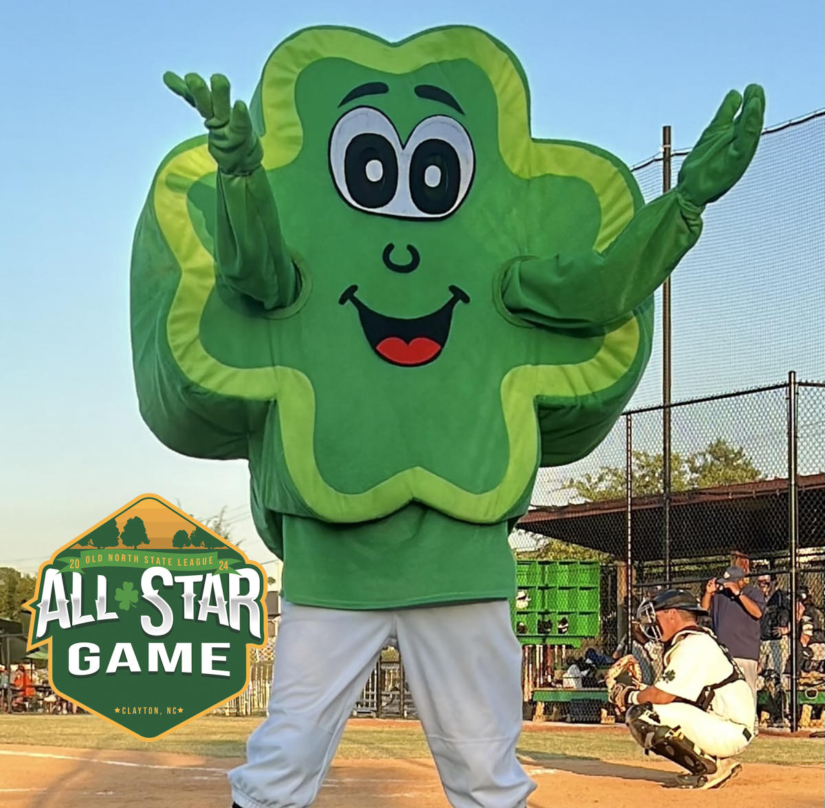 Clover Mascot with All Star Game Logo