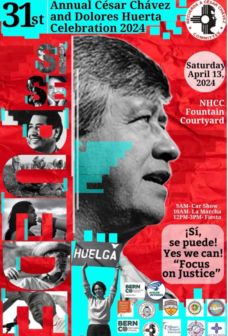 Poster for Cesar Chavez and Dolores Huerta Celebration 2024