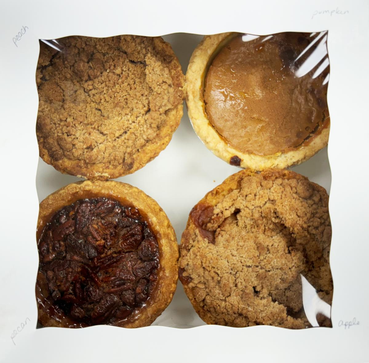 Four pies from The Buttered Crumb in New Tripoli