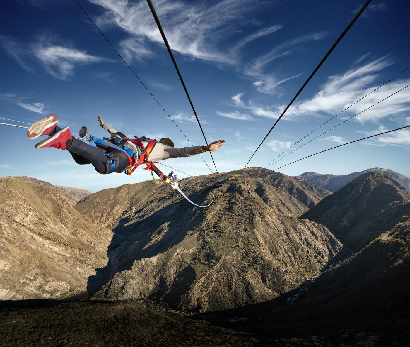 Man Jumping with Nevis Catapult