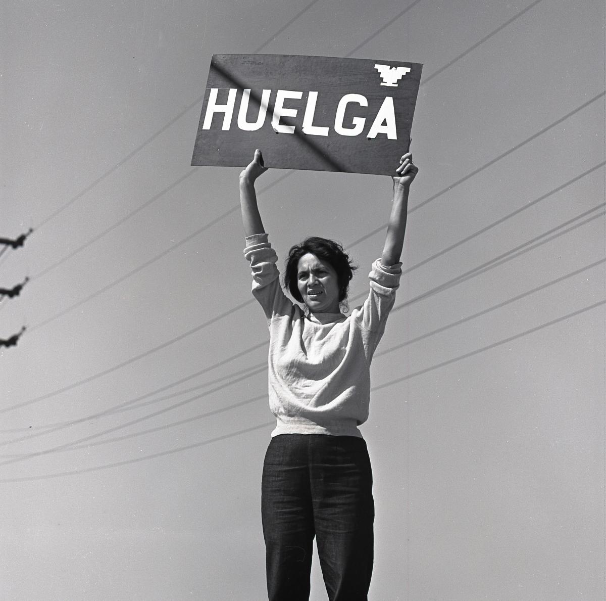 Dolores Huerta, “Huelga,” during grape strike