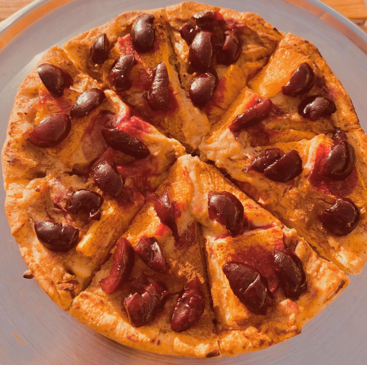 Cherry pizza from GreenFare Organic Cafe