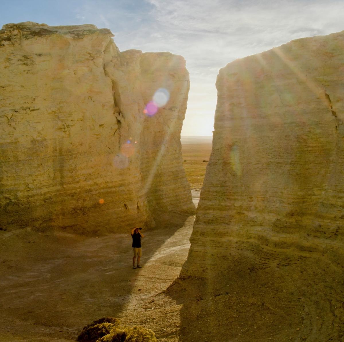 Photographer at Monument Rocks