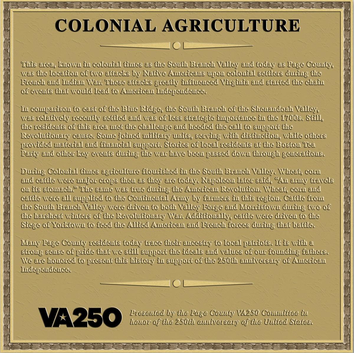 VA250: Colonial Agriculture