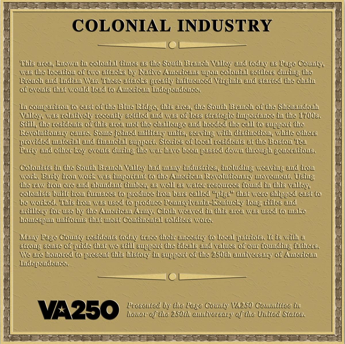 VA250: Colonial Industry