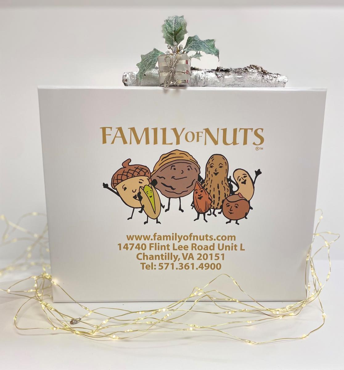 Holiday gift box of nuts