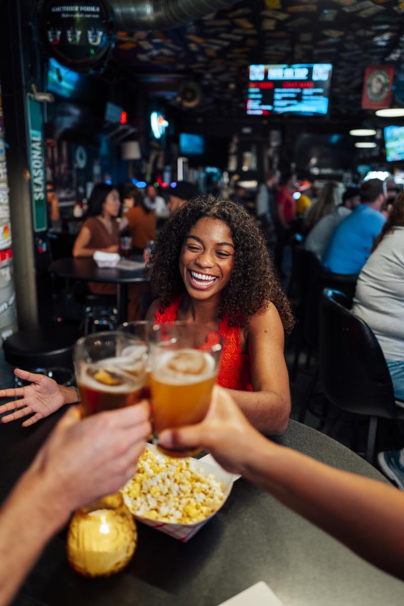 Cheers with Beers at Pete's Garage Bar in Oshkosh, WI