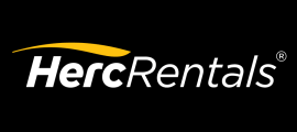 Herc Rentals white on black logo