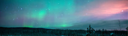 Aurora over North Pole, Alaska