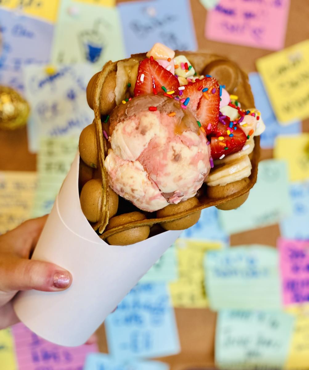 Ice cream and waffles from Cha Cha Cafe in Beaumont, TX