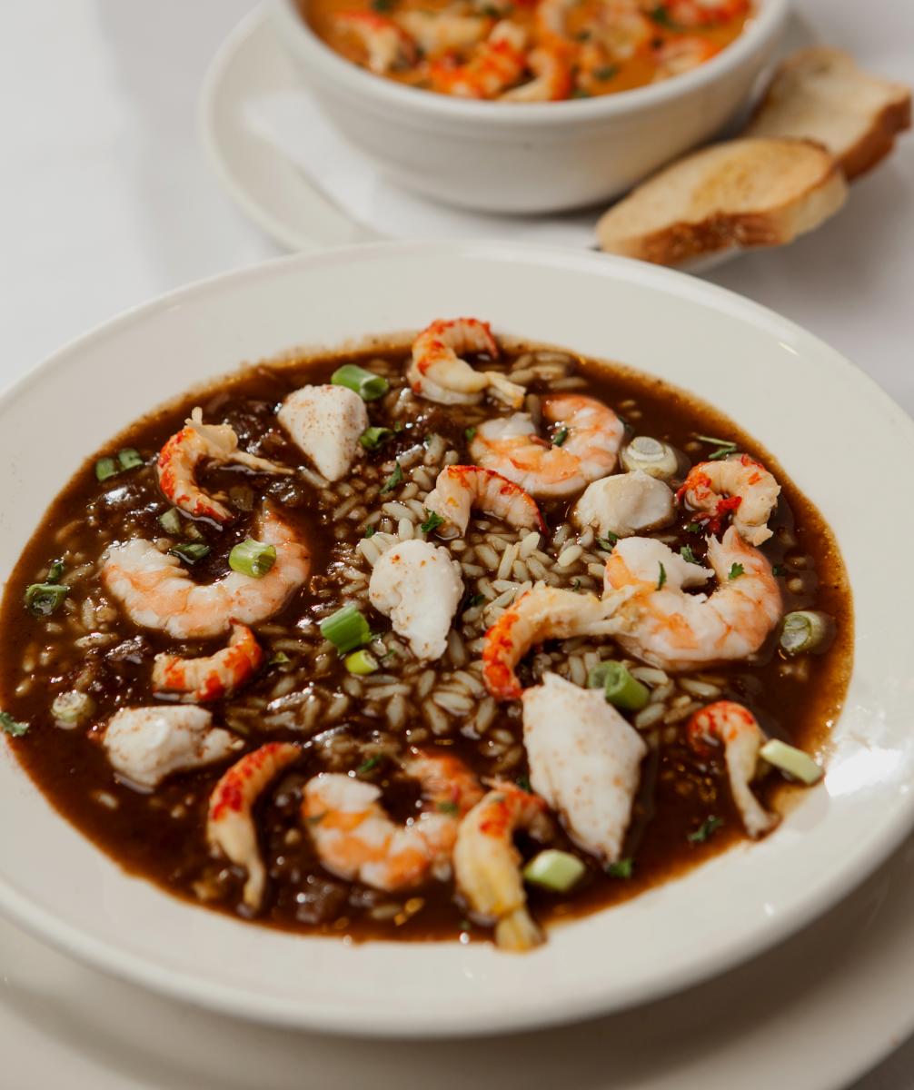 Bowl of shrimp gumbo from Schooner