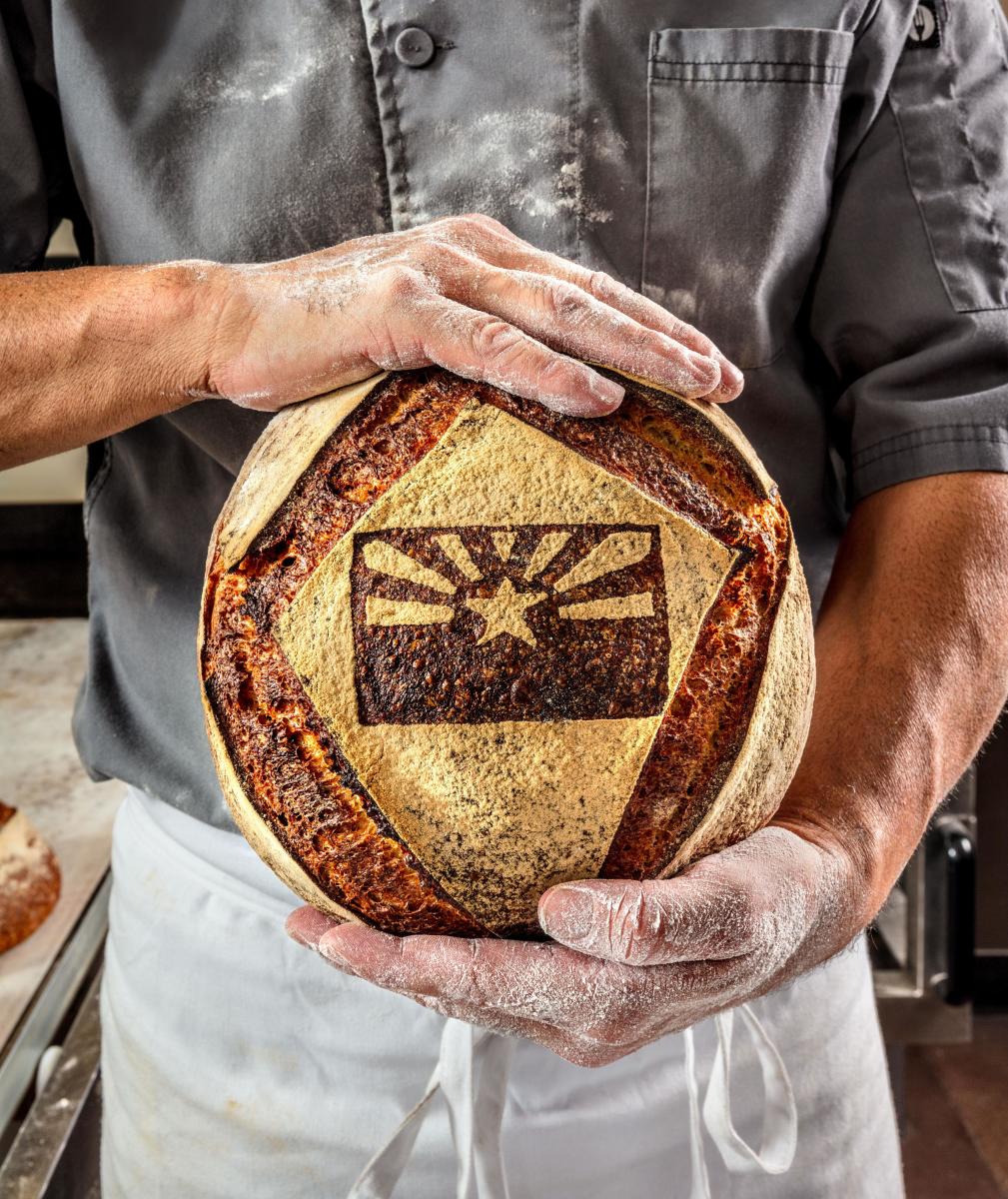 Loaf of Barrio Bread with Arizona State Flag Design