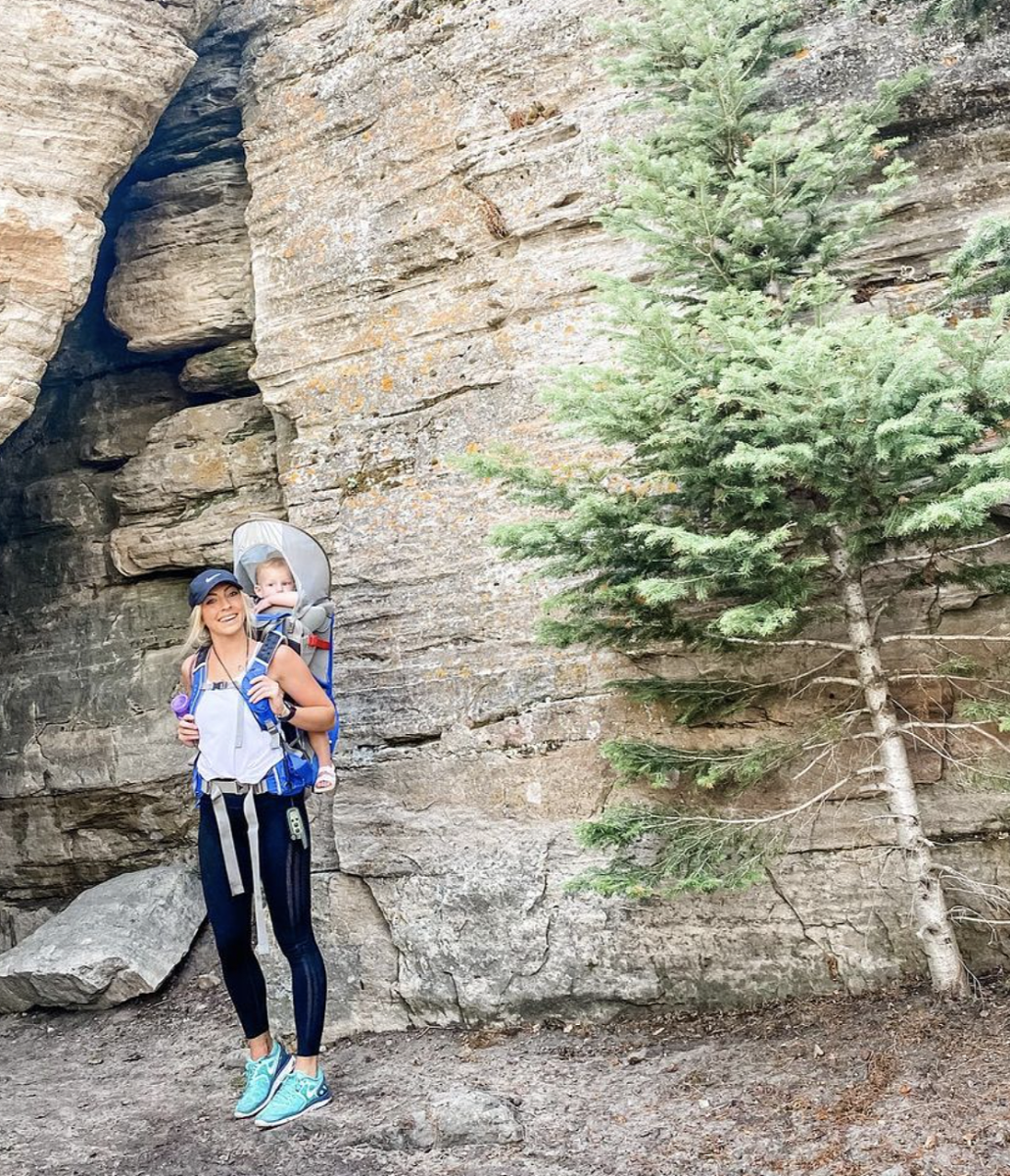 Mother and Baby Hiking in Casper, Wyoming