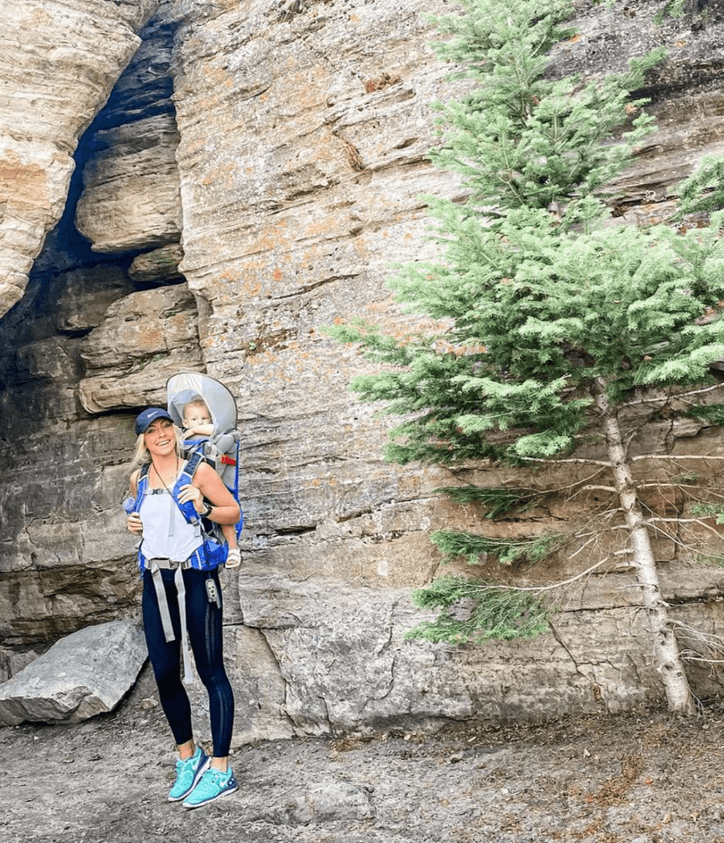 Mother and Baby Hiking in Casper, Wyoming