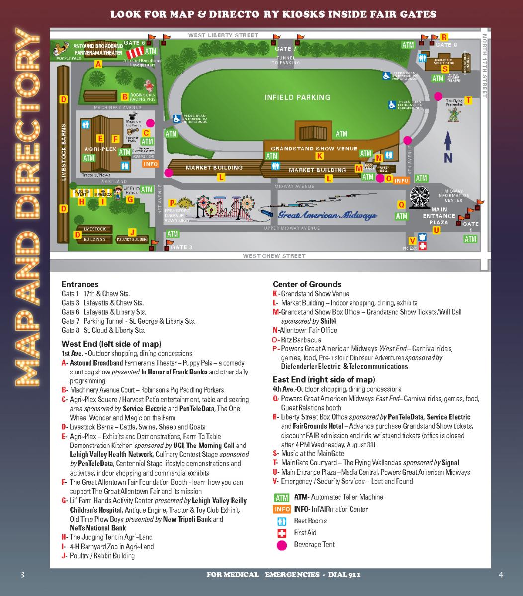 A map of the Great Allentown Fair
