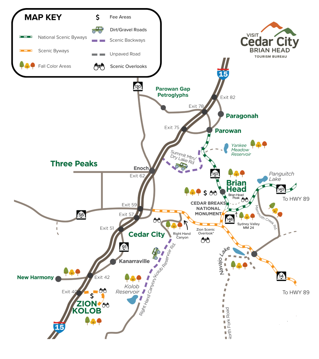 Fall Color Map - Fall Color Drives - Scenic Southern Utah