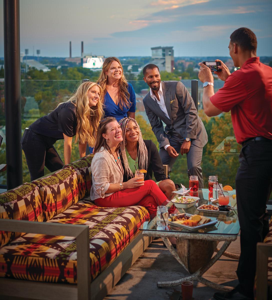 Group of people taking a photo