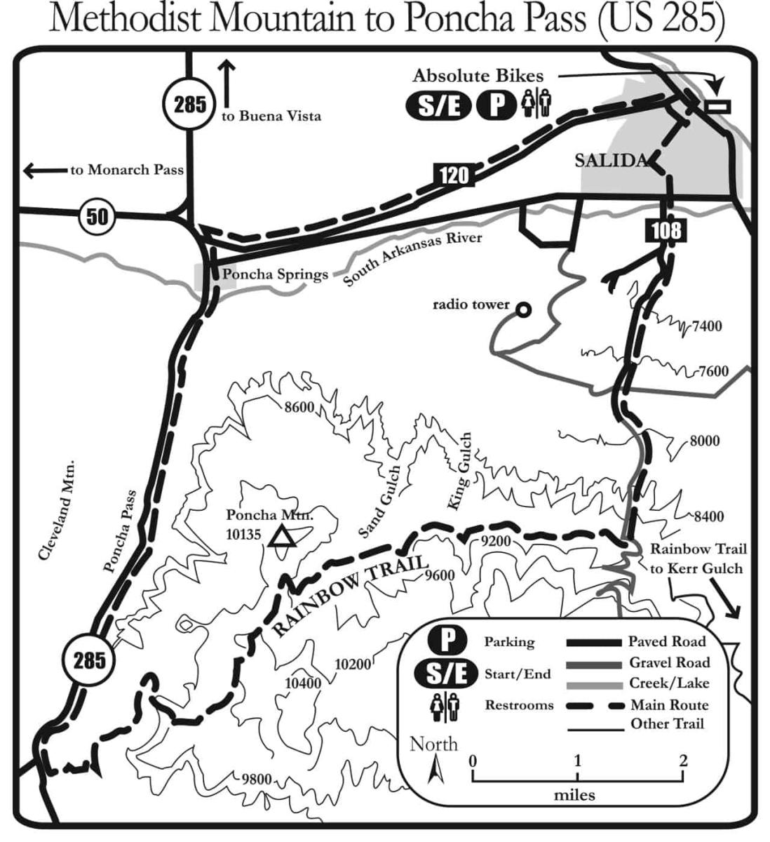 Methodist-to-Poncha-Pass-map