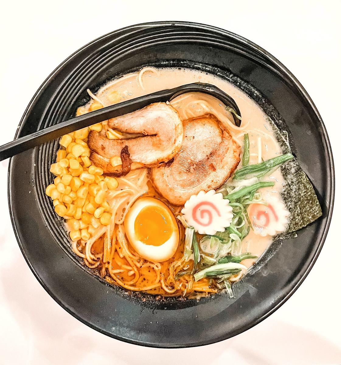 bowl of black tonkatsu ramen