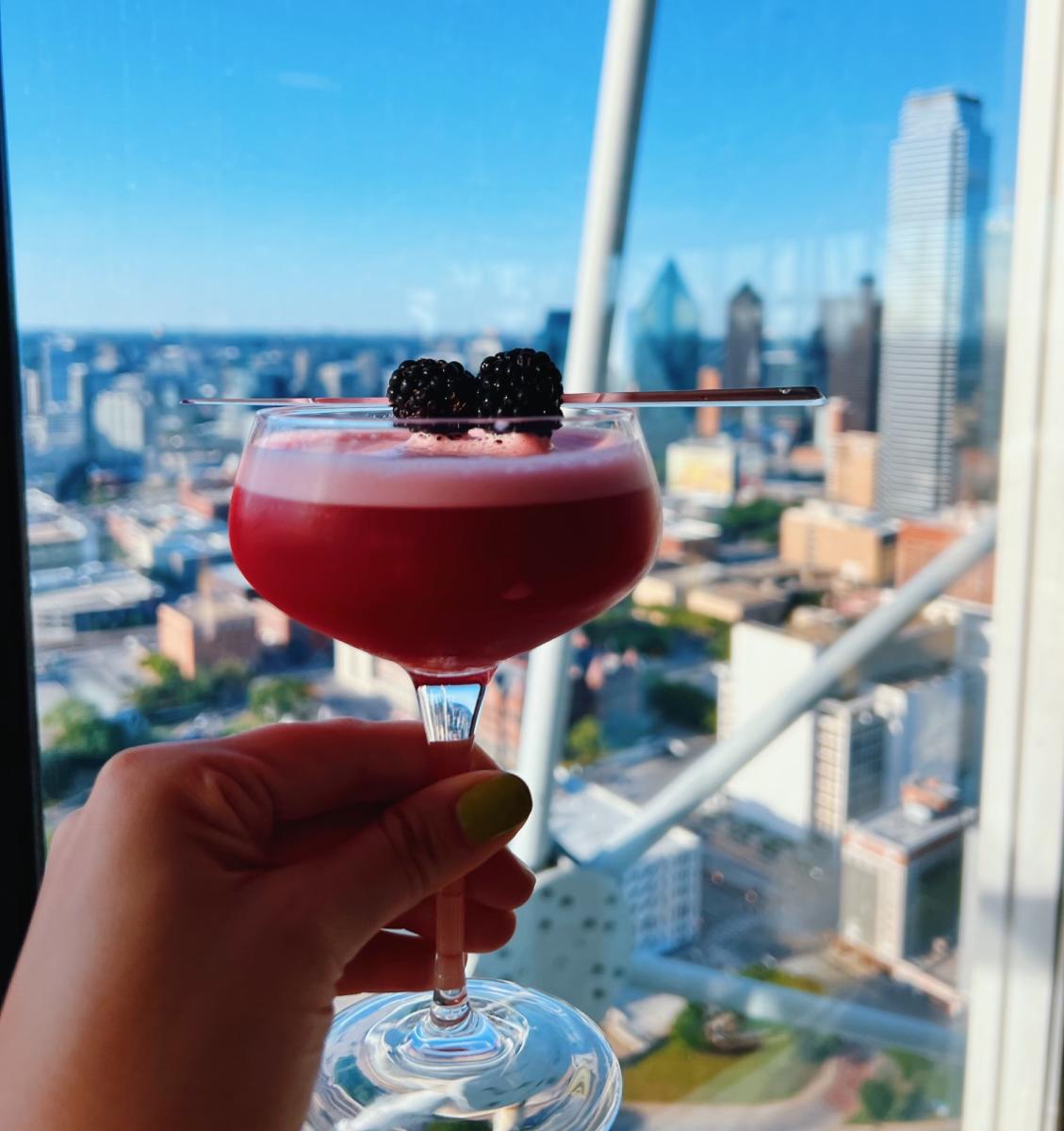 Cocktail from crown block in the reunion tower, dallas