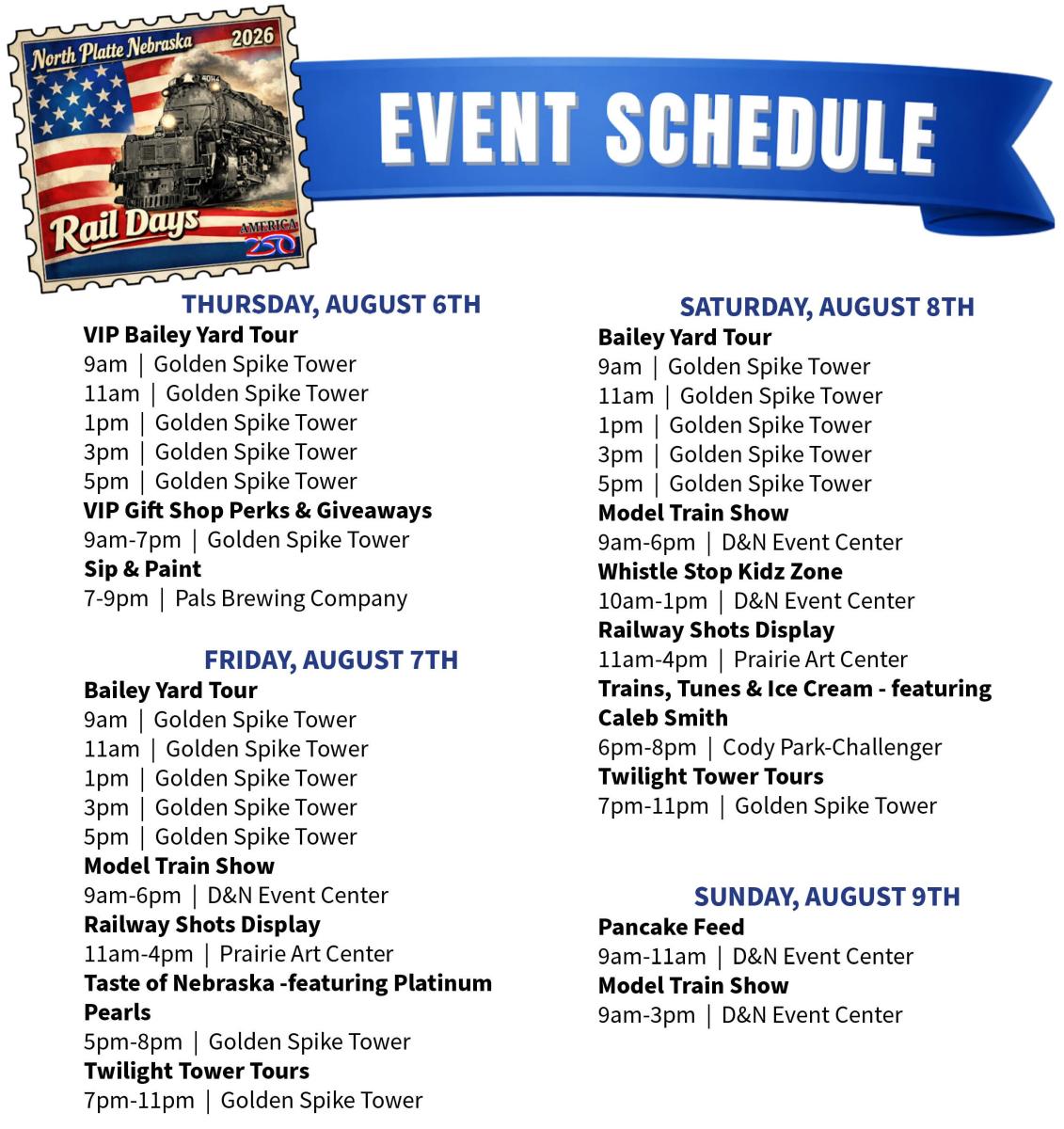 Rail Days 2026 Schedule