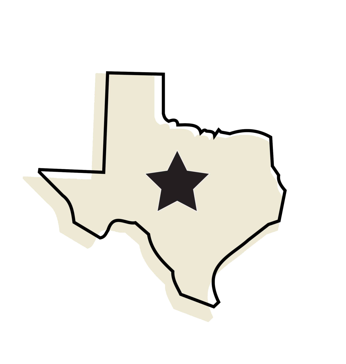 Stars of Texas Juried Art Exhibit Logo (Texas shape with star in the middle)