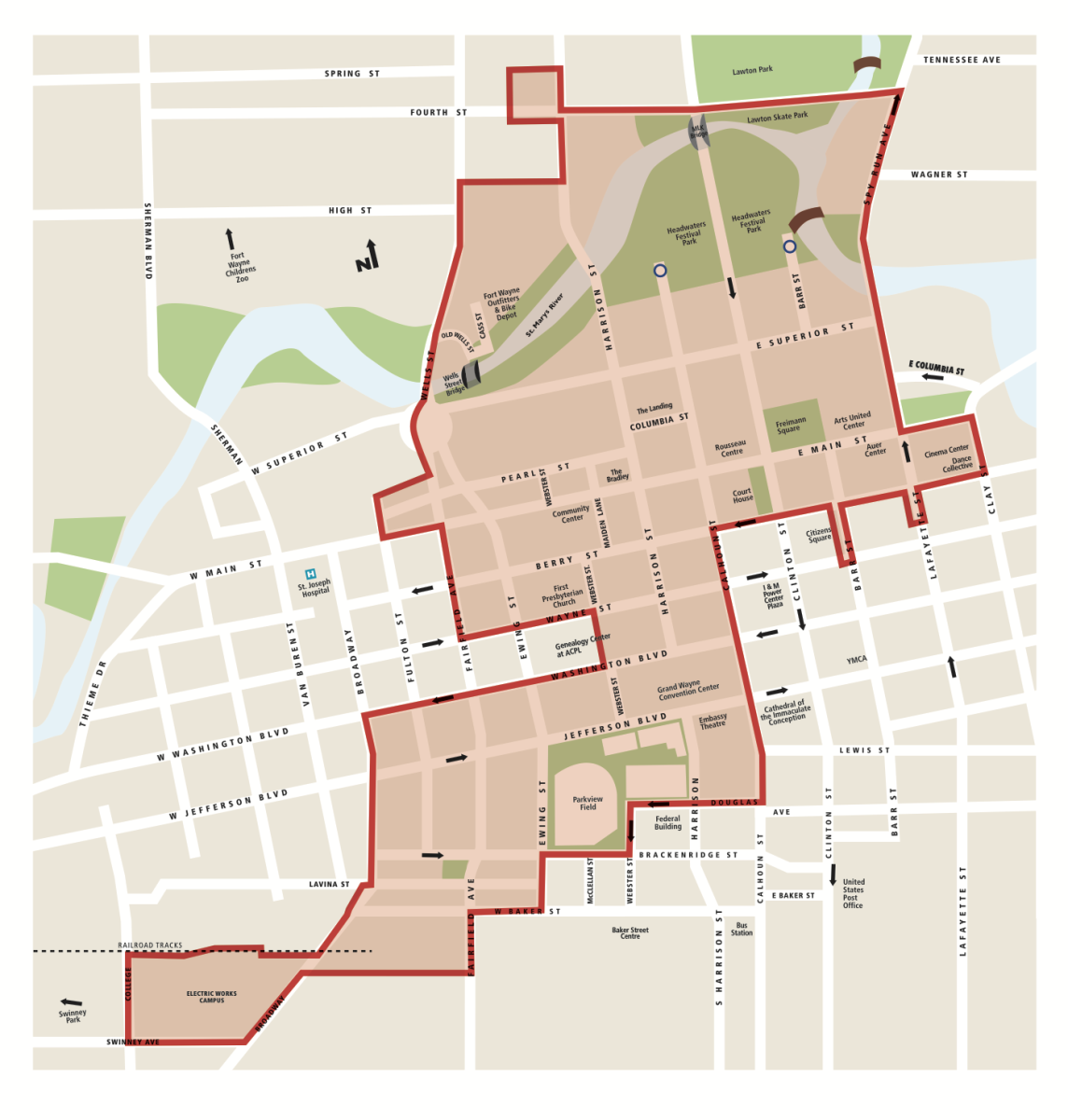 2026 map of the Fort Wayne DORA district.