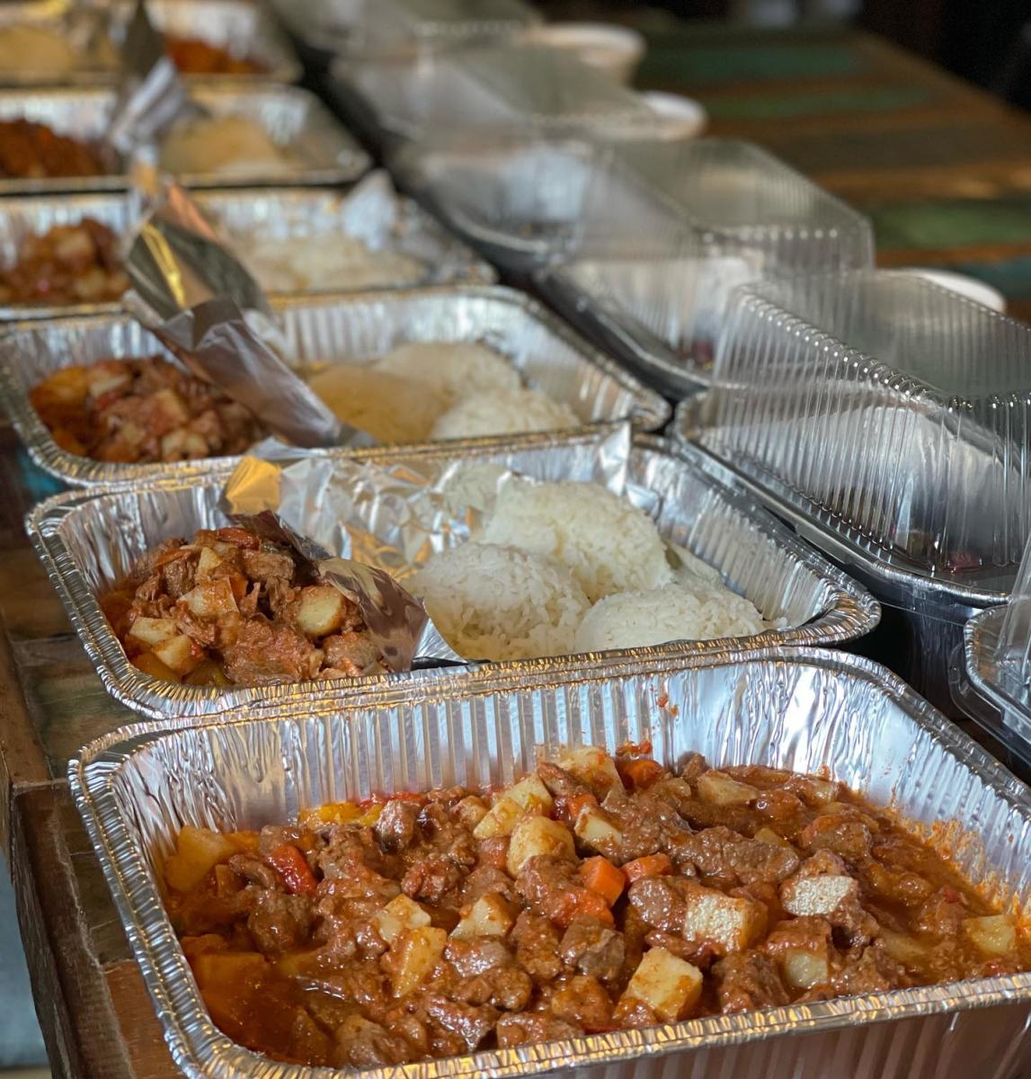 Catering dishes from Social Sloth Café featuring Turkish cuisine.