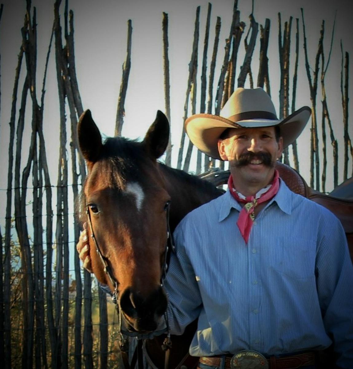 Singer songwriter Doug Figgs and horse