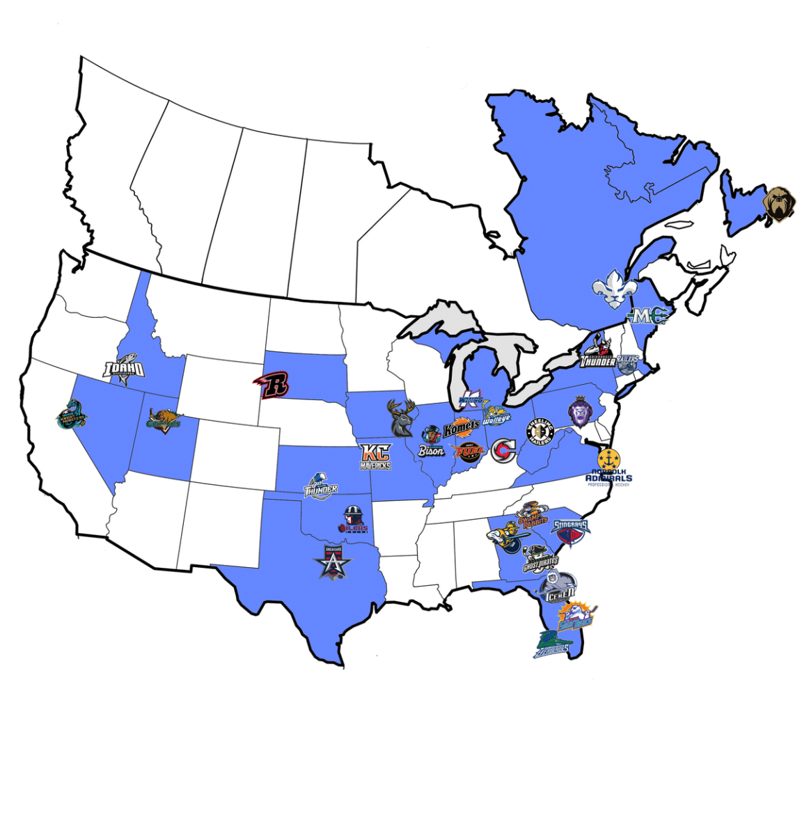 ECHL map