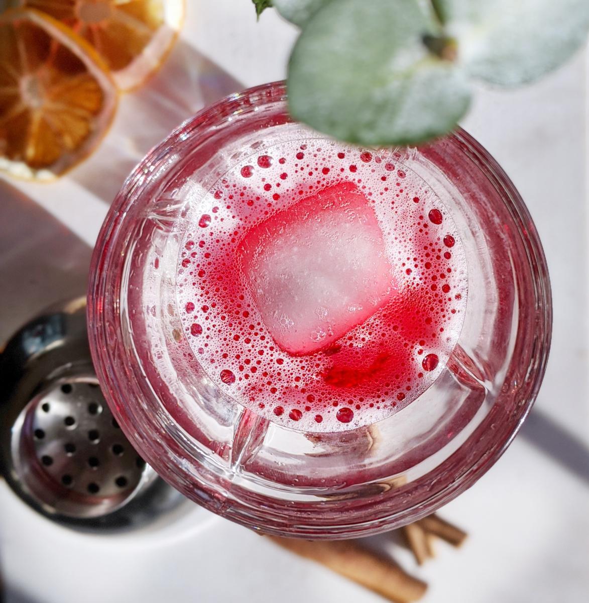 Looking for tasty mocktails? Check out this local option, featuring Hibiscus Cherry with Siren Shrub.