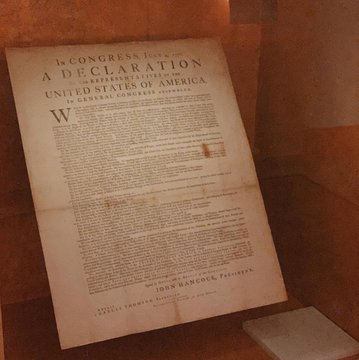 Dallas Public Library Declaration of Independence Original Copy