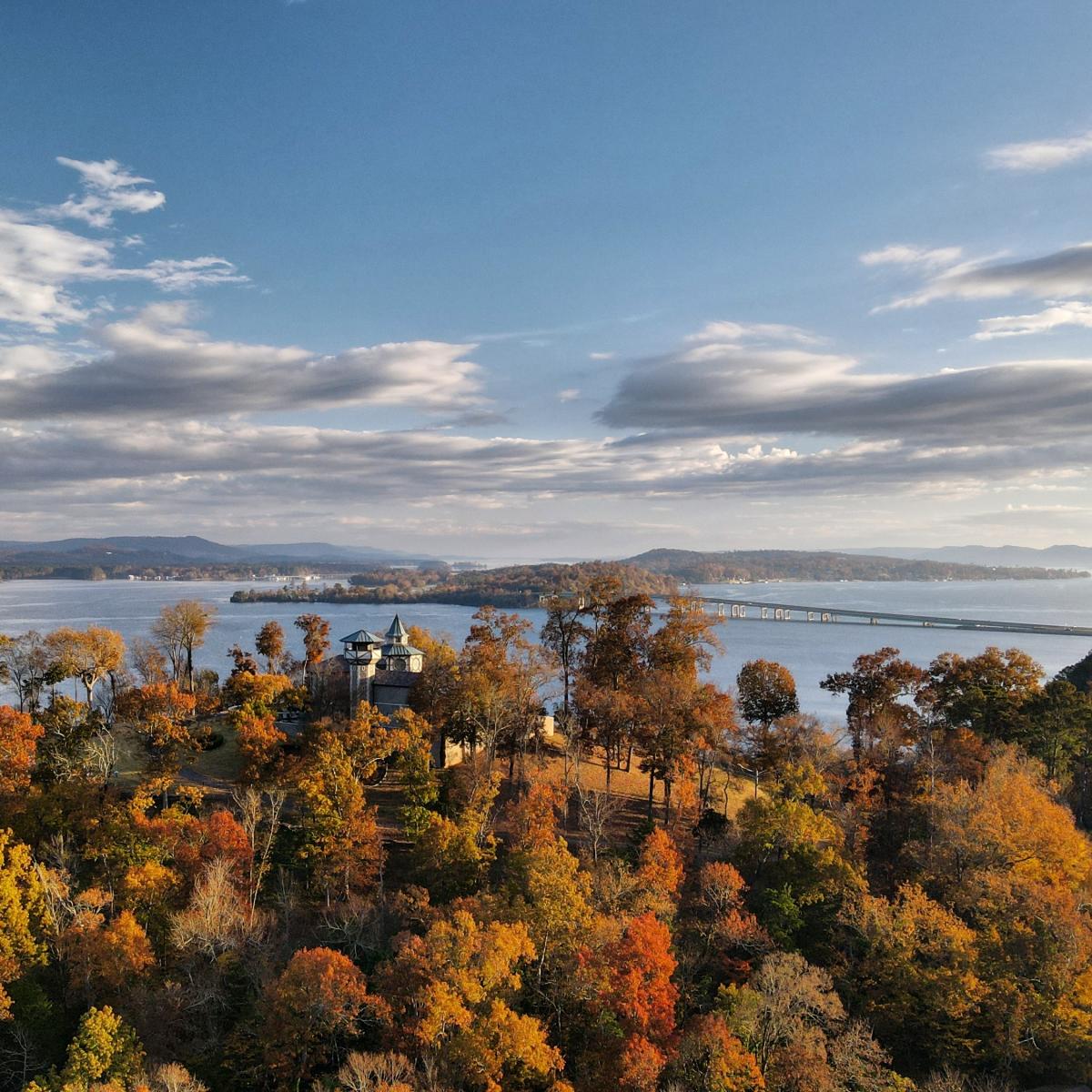 Fall color overloooking Lake Guntersville