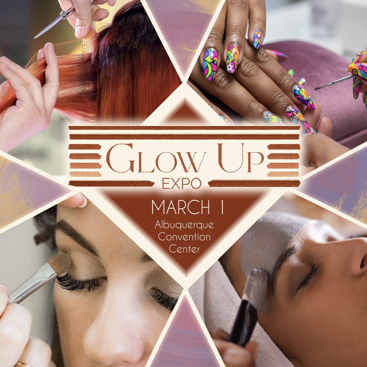 A graphic advertising the Glow Up Expo on March 1 at the Albuquerque Convention Center.