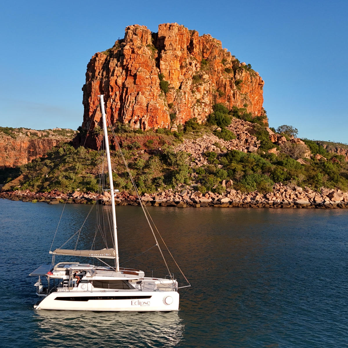 Eclipse Expeditions sailing past Raft Point on the Kimberley Coast
