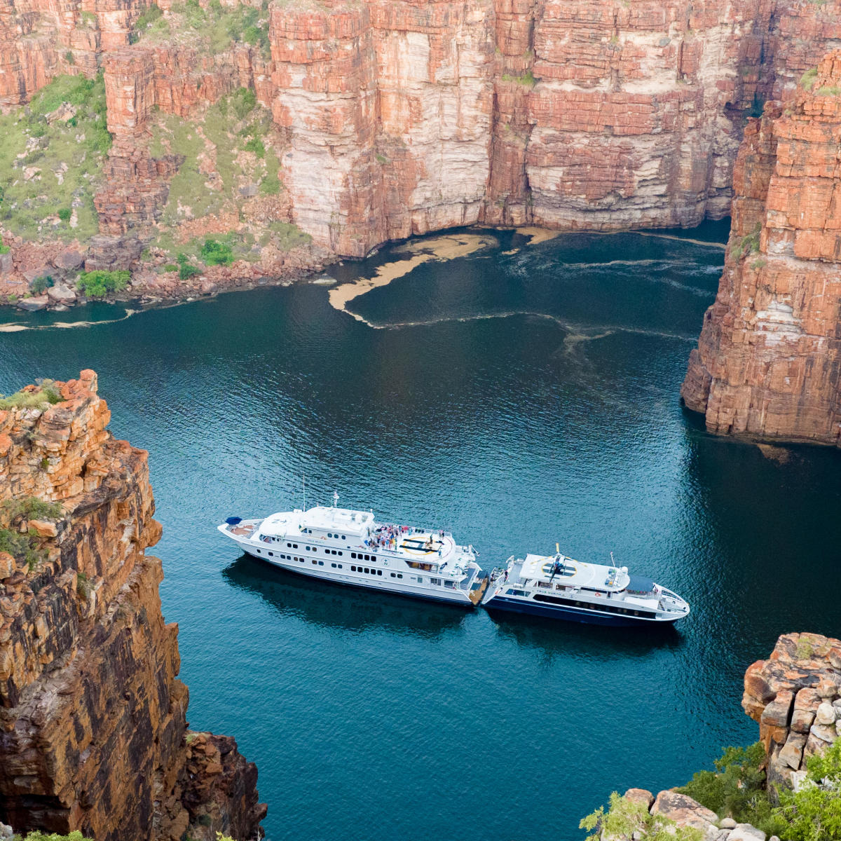 True North I and II rafting up on the Kimberley Coast
